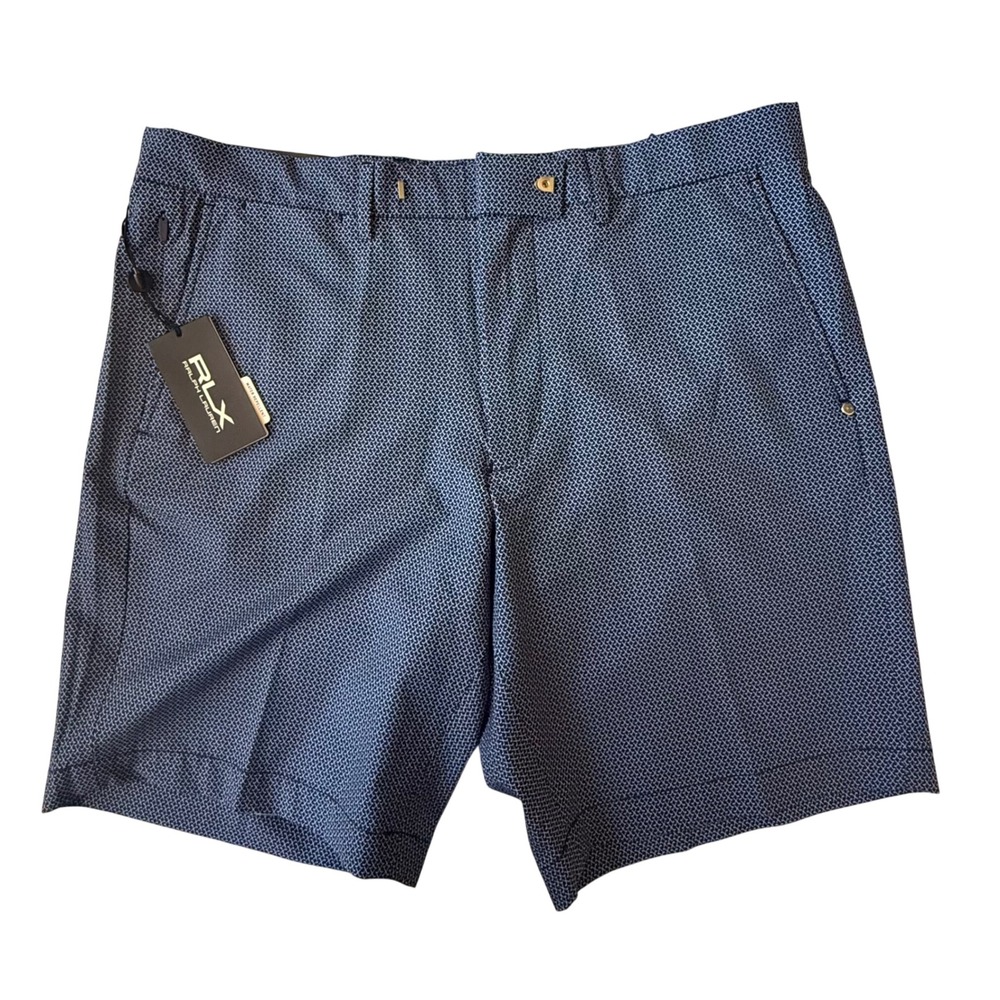RLX Ralph Lauren Mens Golf Shorts Navy Blue Tailored Fit Water Repellent Size 34
